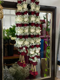 Red & White Rose with Gypsophila