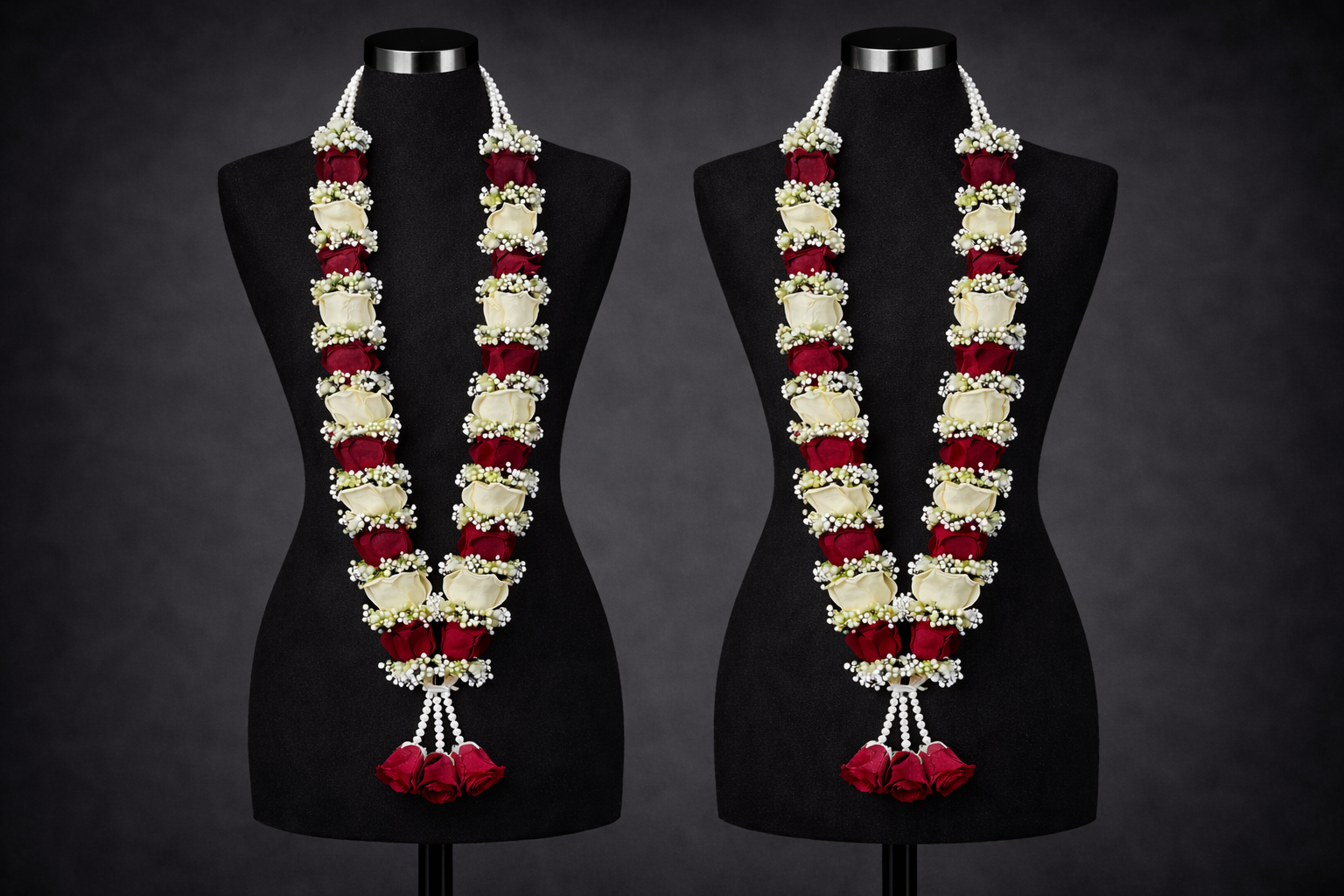 Red & White Rose with Gypsophila